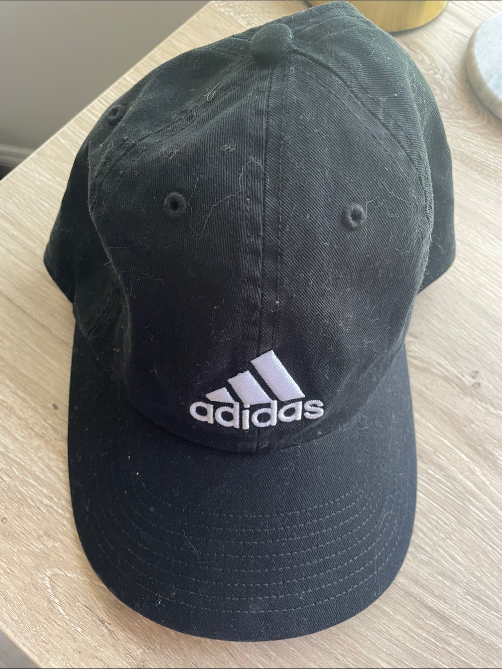 adidas Black Cap with White Logo Embroidery